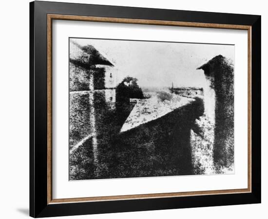 View from a Window at Le Gras, Saint-Loup-De-Varennes, 1827-Joseph Nicephore Niepce-Framed Photographic Print