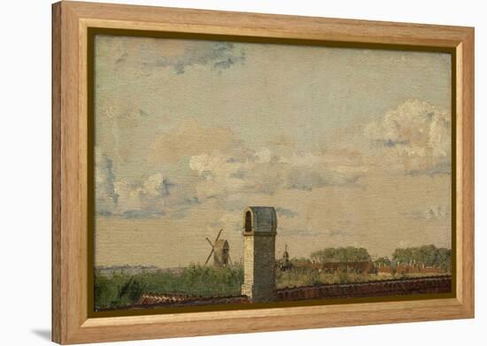 View from a Window in Toldbodvej Looking Towards the Citadel in Copenhagen, C.1833-Christen Schiellerup K?bke-Framed Premier Image Canvas