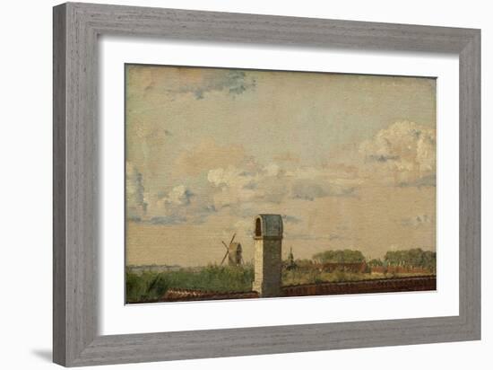 View from a Window in Toldbodvej Looking Towards the Citadel in Copenhagen, C.1833-Christen Schiellerup K?bke-Framed Giclee Print