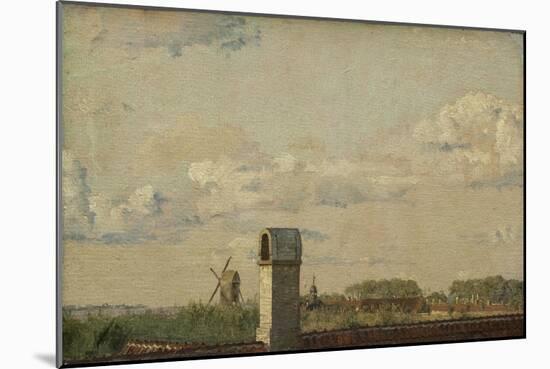 View from a Window in Toldbodvej Looking Towards the Citadel in Copenhagen, c. 1833-Christen Schjellerup Kobke-Mounted Giclee Print