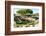 View from above of Decumanus (Main road), Ostia Antica archaeological site, Ostia, Rome province-Nico Tondini-Framed Photographic Print