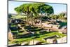 View from above of Decumanus (Main road), Ostia Antica archaeological site, Ostia, Rome province-Nico Tondini-Mounted Photographic Print