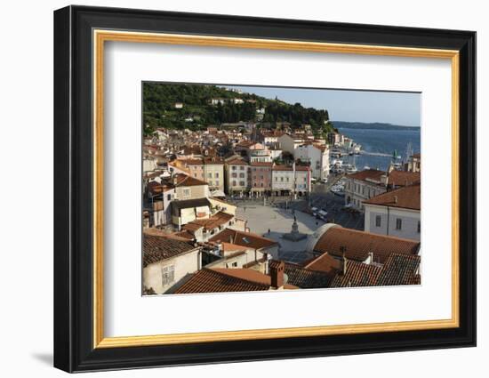 View from above of the Tartini Square, Piran, Slovenia, Europe-Sergio Pitamitz-Framed Photographic Print