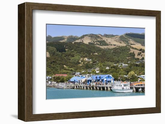 View from Akaroa Harbour to the Main Wharf, Akaroa, Banks Peninsula, Canterbury, South Island, New -Ruth Tomlinson-Framed Photographic Print