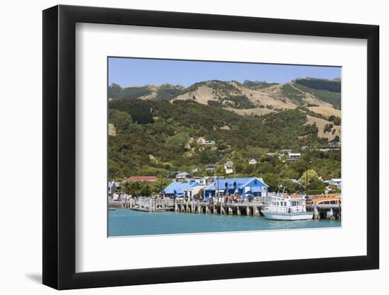 View from Akaroa Harbour to the Main Wharf, Akaroa, Banks Peninsula, Canterbury, South Island, New -Ruth Tomlinson-Framed Photographic Print