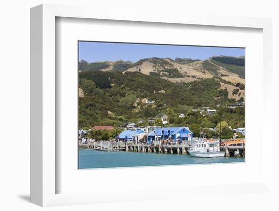 View from Akaroa Harbour to the Main Wharf, Akaroa, Banks Peninsula, Canterbury, South Island, New -Ruth Tomlinson-Framed Photographic Print