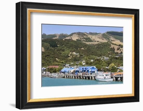 View from Akaroa Harbour to the Main Wharf, Akaroa, Banks Peninsula, Canterbury, South Island, New -Ruth Tomlinson-Framed Photographic Print