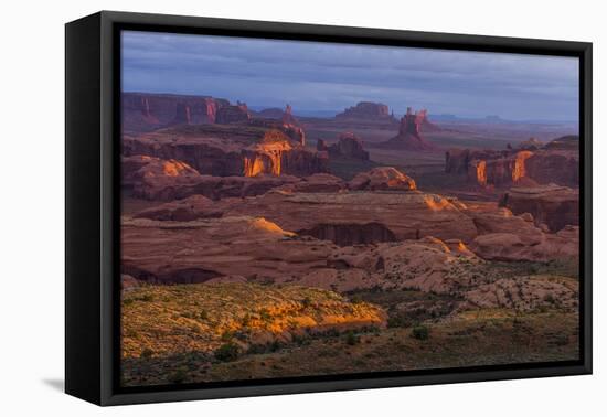 View from Atop Hunt's Mesa in Monument Valley Tribal Park of the Navajo Nation, Arizona and Utah-Jerry Ginsberg-Framed Premier Image Canvas