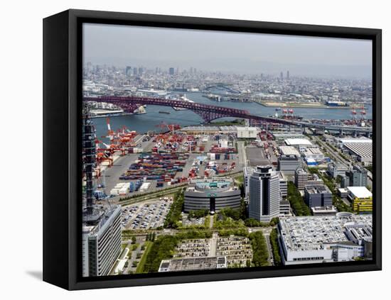 View from Atop World Trade Center of Osaka Port Built on Reclaimed Land in Osaka Bay, Osaka, Japan-null-Framed Premier Image Canvas