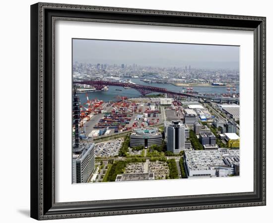 View from Atop World Trade Center of Osaka Port Built on Reclaimed Land in Osaka Bay, Osaka, Japan-null-Framed Photographic Print