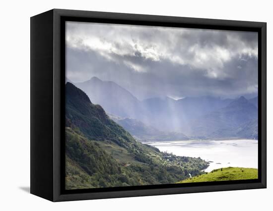 View from Carr Brae Towards Head of Loch Duich and Five Sisters of Kintail with Sunlight Bursting T-Lee Frost-Framed Premier Image Canvas