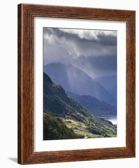 View from Carr Brae Towards Head of Loch Duich and Five Sisters of Kintail with Sunlight Bursting T-Lee Frost-Framed Photographic Print