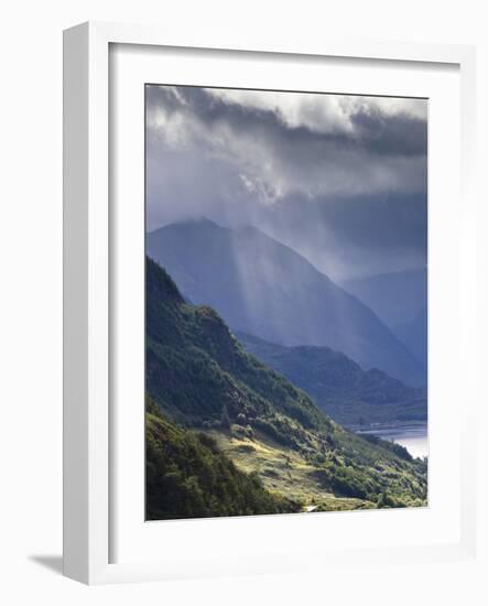 View from Carr Brae Towards Head of Loch Duich and Five Sisters of Kintail with Sunlight Bursting T-Lee Frost-Framed Photographic Print