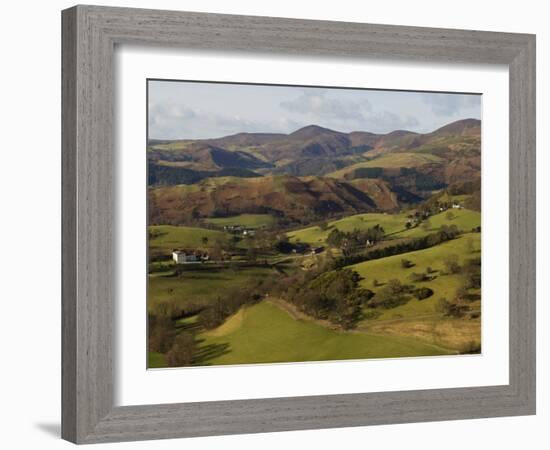 View from Castell Dinas Bran Towards Llantysilio Mountain and Maesyrychen Mountain, Wales-John Warburton-lee-Framed Photographic Print