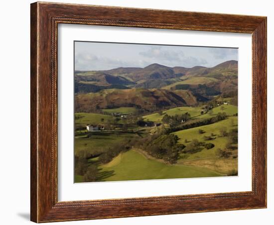 View from Castell Dinas Bran Towards Llantysilio Mountain and Maesyrychen Mountain, Wales-John Warburton-lee-Framed Photographic Print