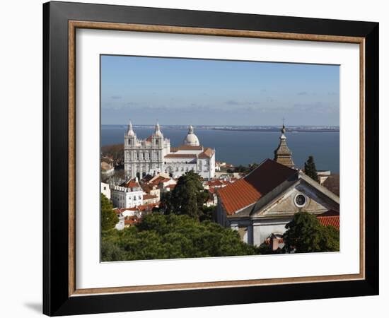 View from Castelo de Sao Jorge to Sao Vicente de Fora Church, Lisbon, Portugal, Europe-Stuart Black-Framed Photographic Print