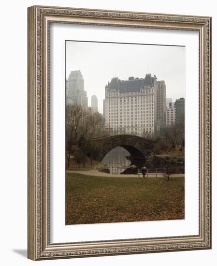 View from Central Park with Plaza Hotel in the Distance-Dmitri Kessel-Framed Photographic Print