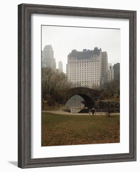 View from Central Park with Plaza Hotel in the Distance-Dmitri Kessel-Framed Photographic Print