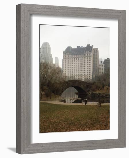 View from Central Park with Plaza Hotel in the Distance-Dmitri Kessel-Framed Photographic Print