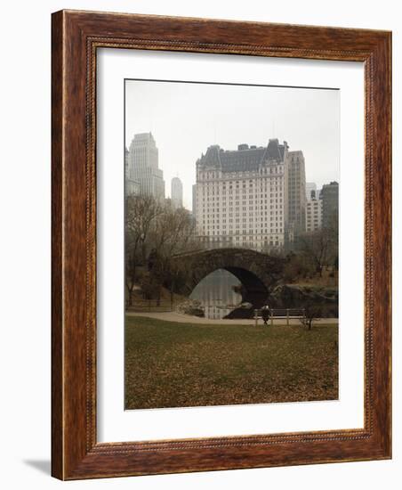 View from Central Park with Plaza Hotel in the Distance-Dmitri Kessel-Framed Photographic Print