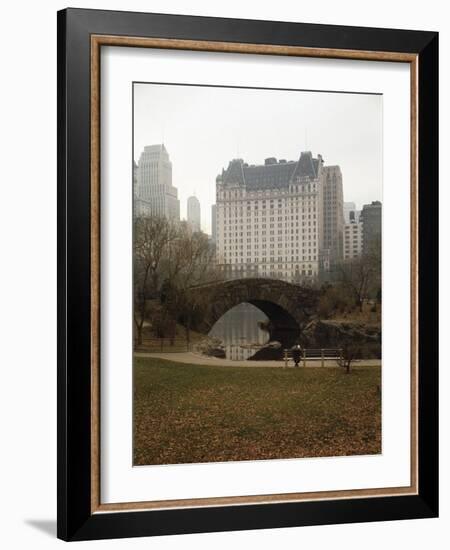 View from Central Park with Plaza Hotel in the Distance-Dmitri Kessel-Framed Photographic Print