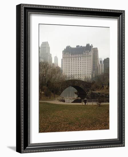 View from Central Park with Plaza Hotel in the Distance-Dmitri Kessel-Framed Photographic Print