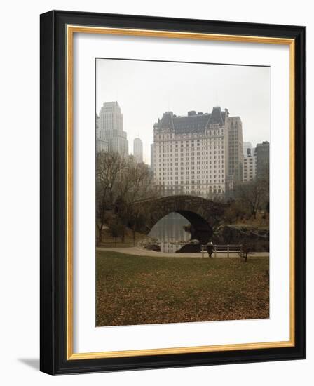 View from Central Park with Plaza Hotel in the Distance-Dmitri Kessel-Framed Photographic Print