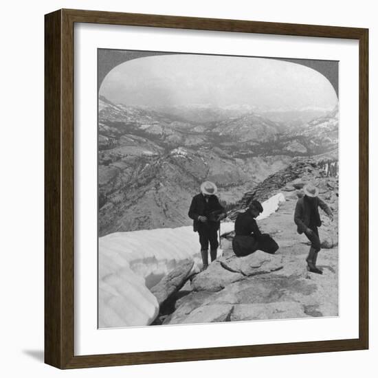 View from Clouds Rest over Tenaya Lake to the Distant Matterhorn, California, USA, 1902-Underwood & Underwood-Framed Giclee Print
