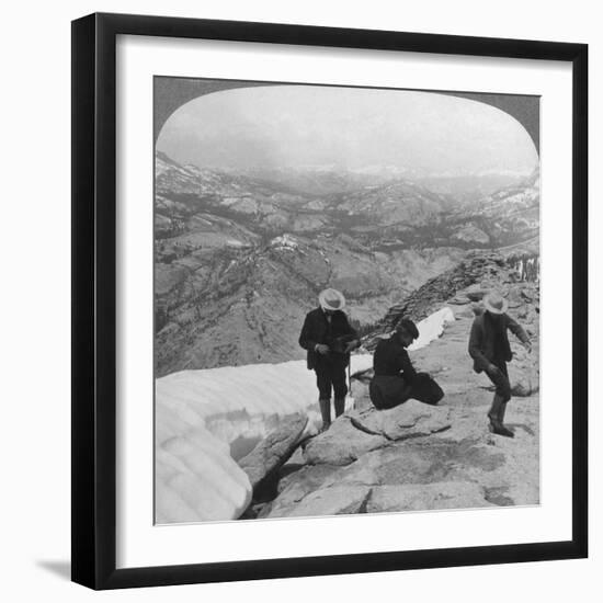 View from Clouds Rest over Tenaya Lake to the Distant Matterhorn, California, USA, 1902-Underwood & Underwood-Framed Giclee Print