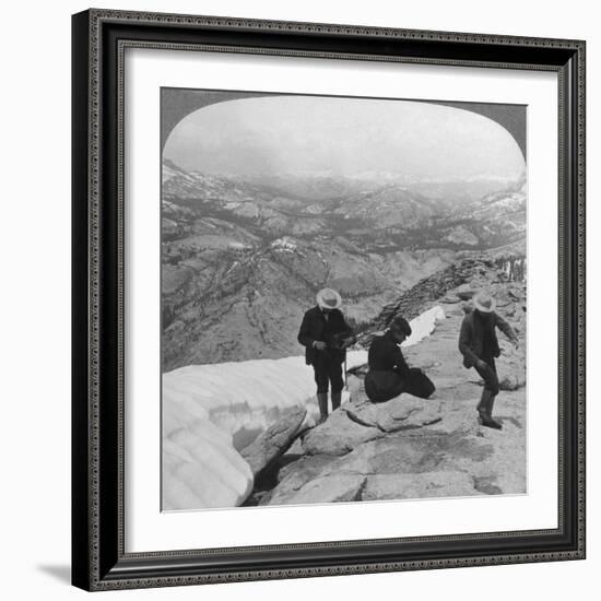 View from Clouds Rest over Tenaya Lake to the Distant Matterhorn, California, USA, 1902-Underwood & Underwood-Framed Giclee Print