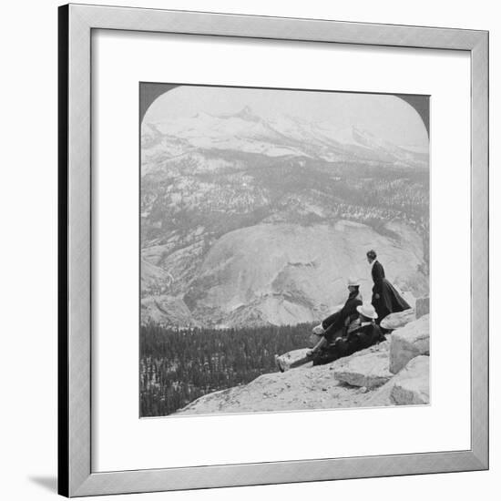 View from Clouds Rest over the Little Yosemite Valley to Mount Clark, California, USA, 1902-Underwood & Underwood-Framed Photographic Print