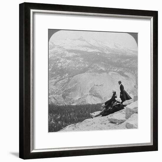 View from Clouds Rest over the Little Yosemite Valley to Mount Clark, California, USA, 1902-Underwood & Underwood-Framed Photographic Print