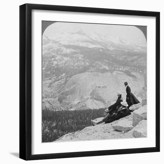 View from Clouds Rest over the Little Yosemite Valley to Mount Clark, California, USA, 1902-Underwood & Underwood-Framed Photographic Print
