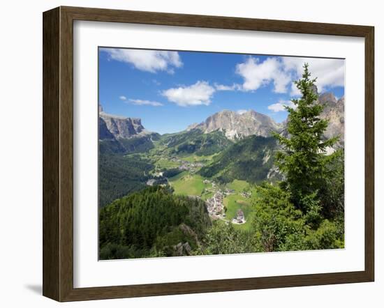 View from Col Alto, Corvara, Badia Valley, Bolzano Province, Trentino-Alto Adige/South Tyrol, Italy-Frank Fell-Framed Photographic Print