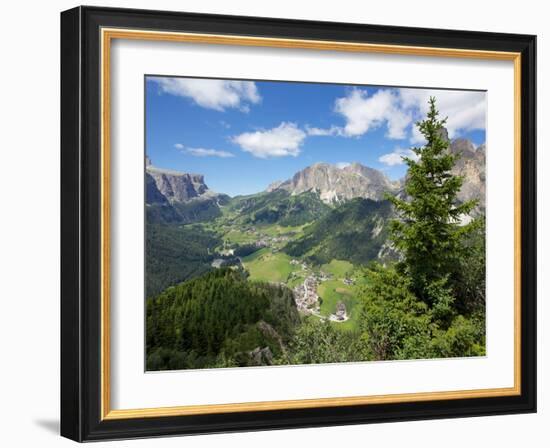 View from Col Alto, Corvara, Badia Valley, Bolzano Province, Trentino-Alto Adige/South Tyrol, Italy-Frank Fell-Framed Photographic Print