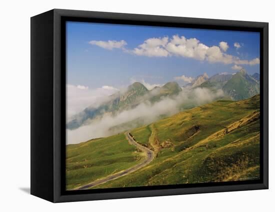 View from Col d'Aubisque, Pyrenees-Atlantique, Pyrenees, Aquitaine, France, Europe-David Hughes-Framed Premier Image Canvas