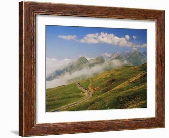 View from Col d'Aubisque, Pyrenees-Atlantique, Pyrenees, Aquitaine, France, Europe-David Hughes-Framed Photographic Print