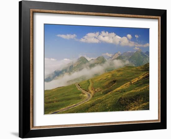 View from Col d'Aubisque, Pyrenees-Atlantique, Pyrenees, Aquitaine, France, Europe-David Hughes-Framed Photographic Print