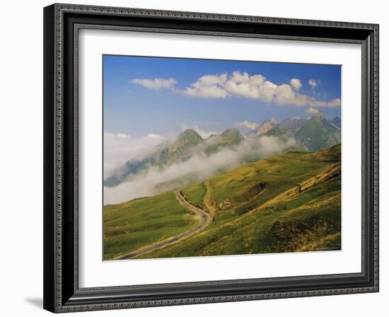 View from Col d'Aubisque, Pyrenees-Atlantique, Pyrenees, Aquitaine, France, Europe-David Hughes-Framed Photographic Print