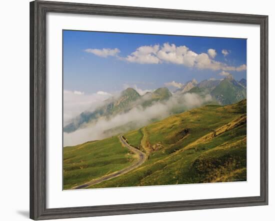 View from Col d'Aubisque, Pyrenees-Atlantique, Pyrenees, Aquitaine, France, Europe-David Hughes-Framed Photographic Print