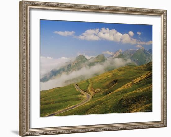 View from Col d'Aubisque, Pyrenees-Atlantique, Pyrenees, Aquitaine, France, Europe-David Hughes-Framed Photographic Print