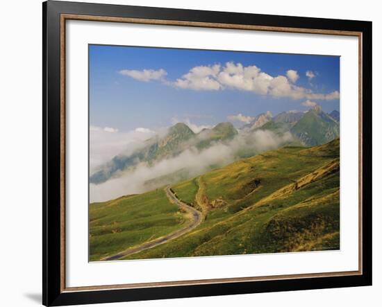 View from Col d'Aubisque, Pyrenees-Atlantique, Pyrenees, Aquitaine, France, Europe-David Hughes-Framed Photographic Print