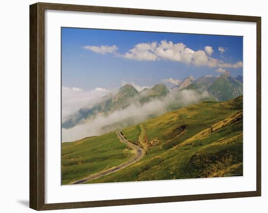 View from Col d'Aubisque, Pyrenees-Atlantique, Pyrenees, Aquitaine, France, Europe-David Hughes-Framed Photographic Print