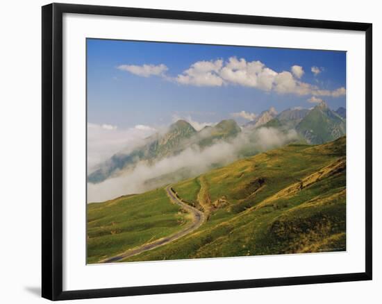 View from Col d'Aubisque, Pyrenees-Atlantique, Pyrenees, Aquitaine, France, Europe-David Hughes-Framed Photographic Print