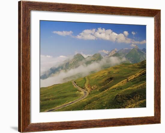 View from Col d'Aubisque, Pyrenees-Atlantique, Pyrenees, Aquitaine, France, Europe-David Hughes-Framed Photographic Print