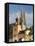 View from Danube River and Steinerne Bridge, Regensburg, Bavaria, Germany-Walter Bibikow-Framed Premier Image Canvas