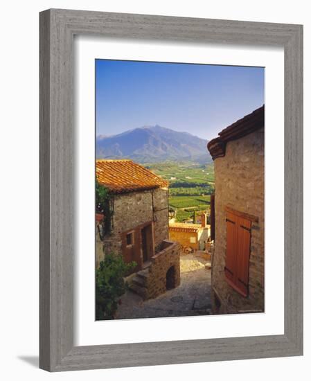 View from Eaus Village of Mont Canigou, Pyrenees-Orientale, Languedoc-Roussillon, Pyrenees, France-David Hughes-Framed Photographic Print