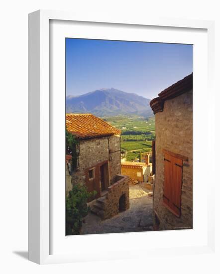 View from Eaus Village of Mont Canigou, Pyrenees-Orientale, Languedoc-Roussillon, Pyrenees, France-David Hughes-Framed Photographic Print