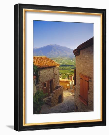 View from Eaus Village of Mont Canigou, Pyrenees-Orientale, Languedoc-Roussillon, Pyrenees, France-David Hughes-Framed Photographic Print