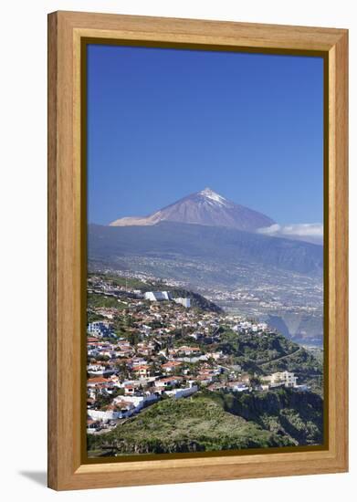 View from El Sauzal to Puerto De La Cruz and Pico Del Teide, Tenerife, Canary Islands, Spain-Markus Lange-Framed Premier Image Canvas